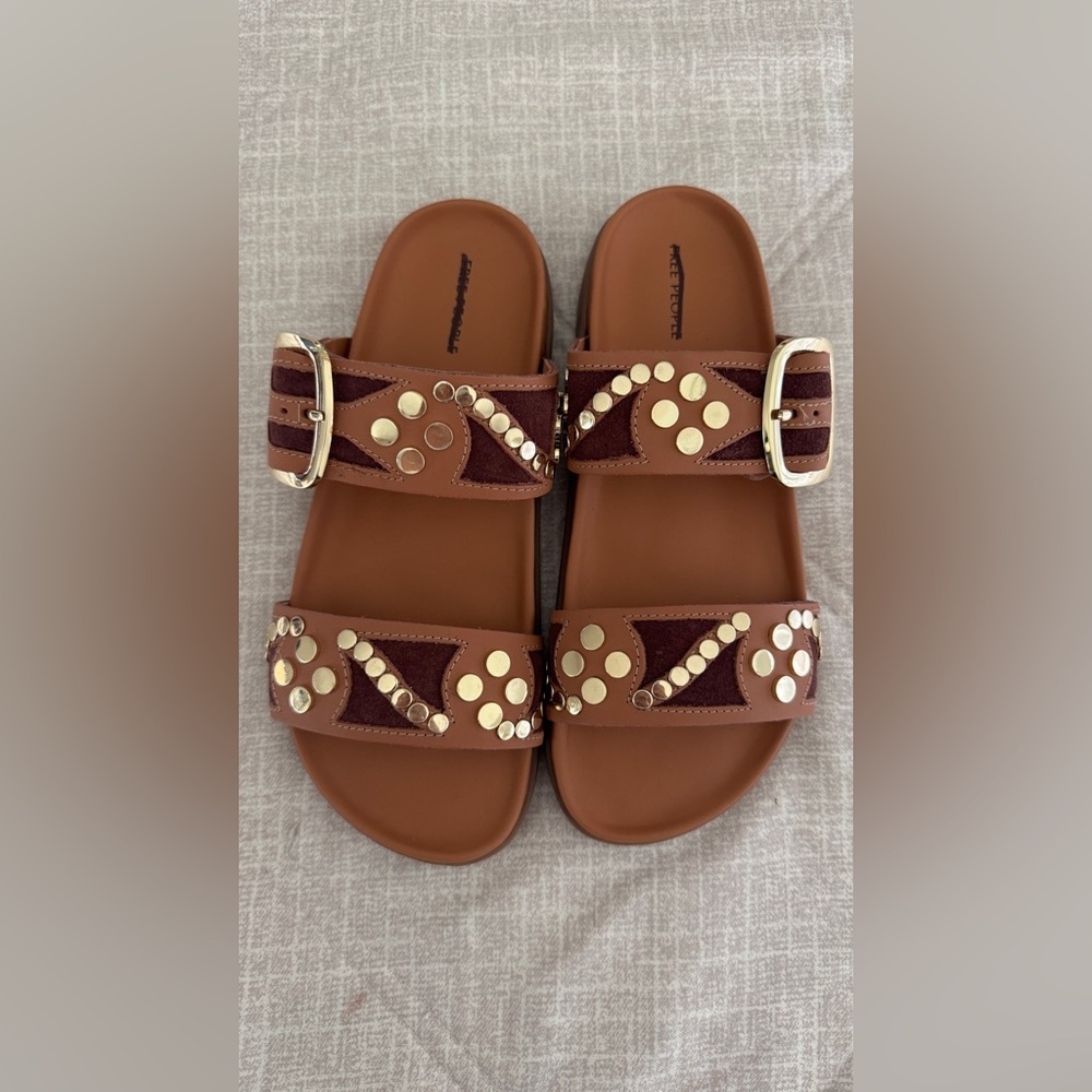 FREE PEOPLE REVELRY STUDDED SLIDE SANDAL - Picture 3 of 7